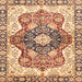 Square Machine Washable Abstract Chestnut Red Rug, wshabs3357