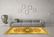 Machine Washable Abstract Yellow Modern Rug in a Living Room, wshabs3357yw