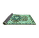 Sideview of Abstract Turquoise Modern Rug, abs3357turq