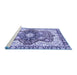 Sideview of Machine Washable Abstract Blue Modern Rug, wshabs3357blu