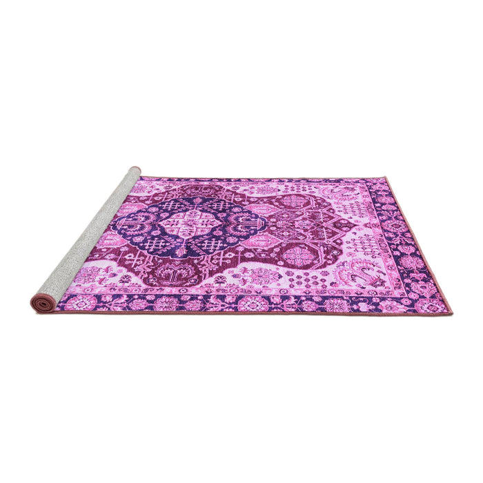 Sideview of Machine Washable Abstract Purple Modern Area Rugs, wshabs3357pur