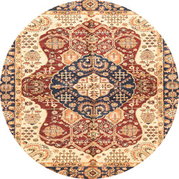 Round Machine Washable Abstract Chestnut Red Rug, wshabs3357
