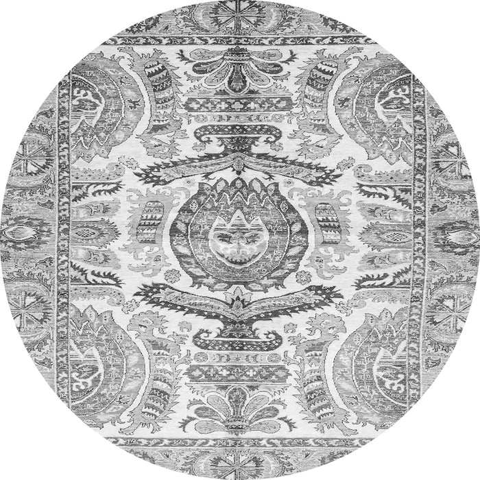 Round Abstract Gray Modern Rug, abs3358gry