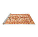 Sideview of Machine Washable Abstract Orange Modern Area Rugs, wshabs3358org