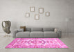 Machine Washable Abstract Pink Modern Rug in a Living Room, wshabs3358pnk