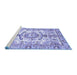 Sideview of Machine Washable Abstract Blue Modern Rug, wshabs3358blu