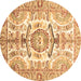 Round Machine Washable Abstract Brown Modern Rug, wshabs3358brn