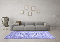 Machine Washable Abstract Blue Modern Rug, wshabs3358blu