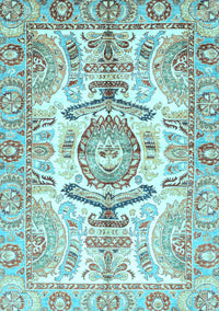 Abstract Light Blue Modern Rug, abs3358lblu