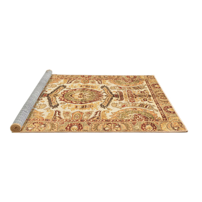 Sideview of Machine Washable Abstract Brown Modern Rug, wshabs3358brn