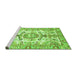 Sideview of Machine Washable Abstract Green Modern Area Rugs, wshabs3358grn