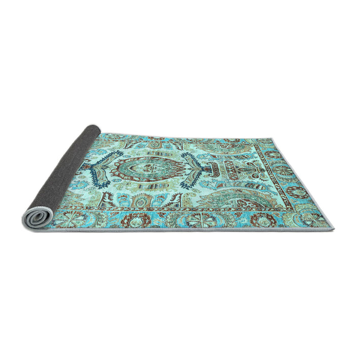 Sideview of Abstract Light Blue Modern Rug, abs3358lblu
