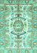 Machine Washable Abstract Turquoise Modern Area Rugs, wshabs3358turq