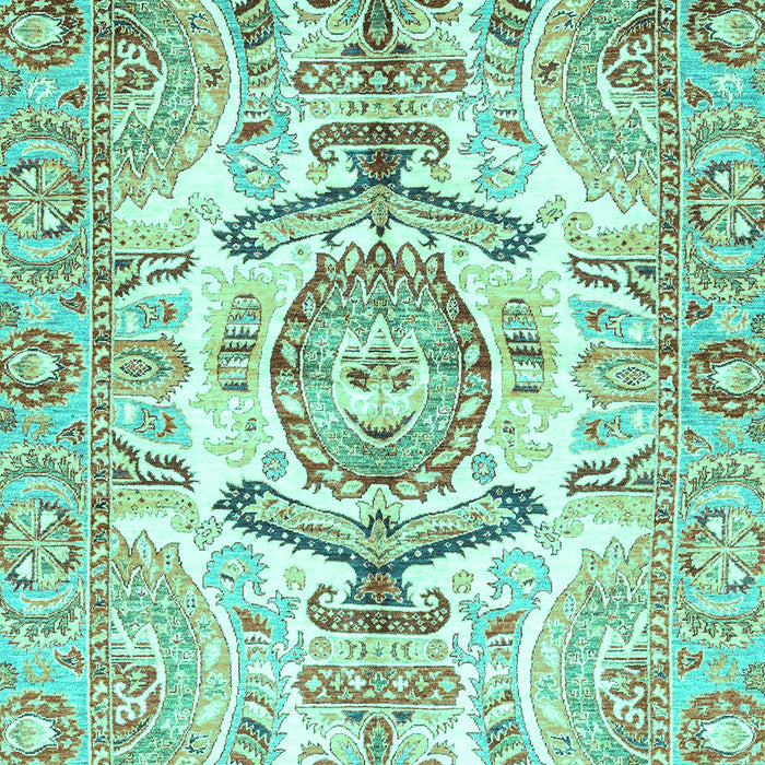 Machine Washable Abstract Turquoise Modern Area Rugs, wshabs3358turq