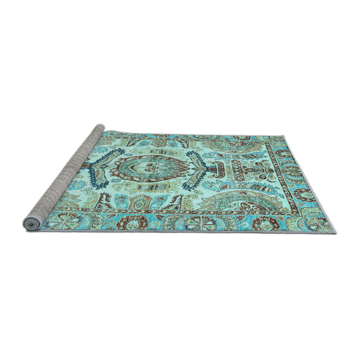 Sideview of Machine Washable Abstract Light Blue Modern Rug, wshabs3358lblu