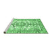 Sideview of Machine Washable Abstract Emerald Green Modern Area Rugs, wshabs3358emgrn