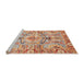 Sideview of Machine Washable Abstract Red Rug, wshabs3359