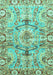 Machine Washable Abstract Turquoise Modern Area Rugs, wshabs3359turq