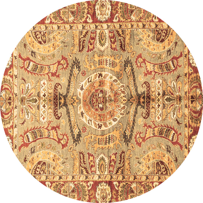 Round Machine Washable Abstract Brown Modern Rug, wshabs3359brn