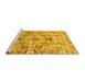 Sideview of Machine Washable Abstract Yellow Modern Rug, wshabs3359yw