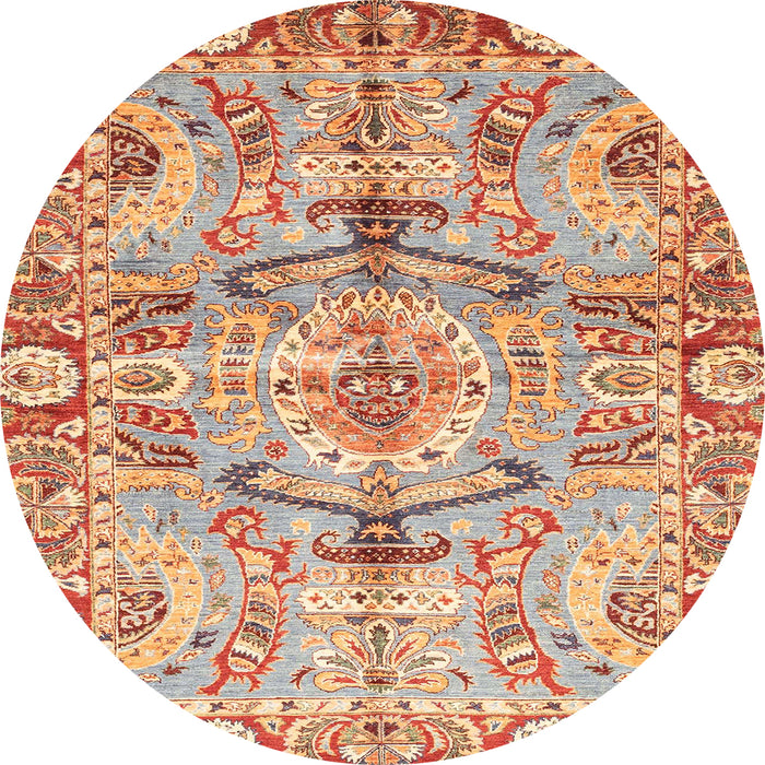 Round Abstract Red Modern Rug, abs3359
