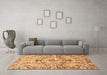 Machine Washable Abstract Brown Modern Rug in a Living Room,, wshabs3359brn