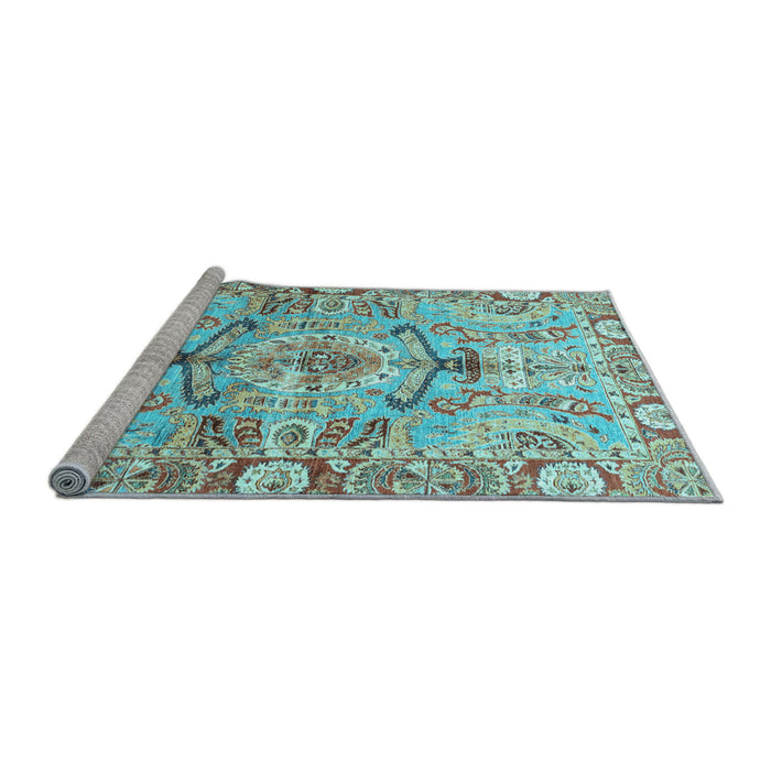 Sideview of Machine Washable Abstract Light Blue Modern Rug, wshabs3359lblu