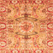 Square Machine Washable Abstract Orange Modern Area Rugs, wshabs3359org