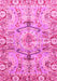 Machine Washable Abstract Pink Modern Rug, wshabs3359pnk