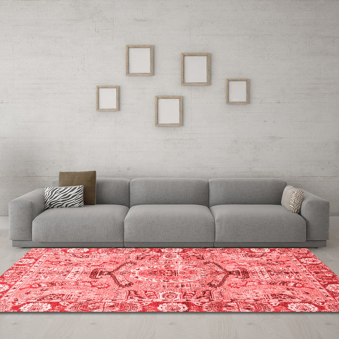 Modern Red Washable Rugs