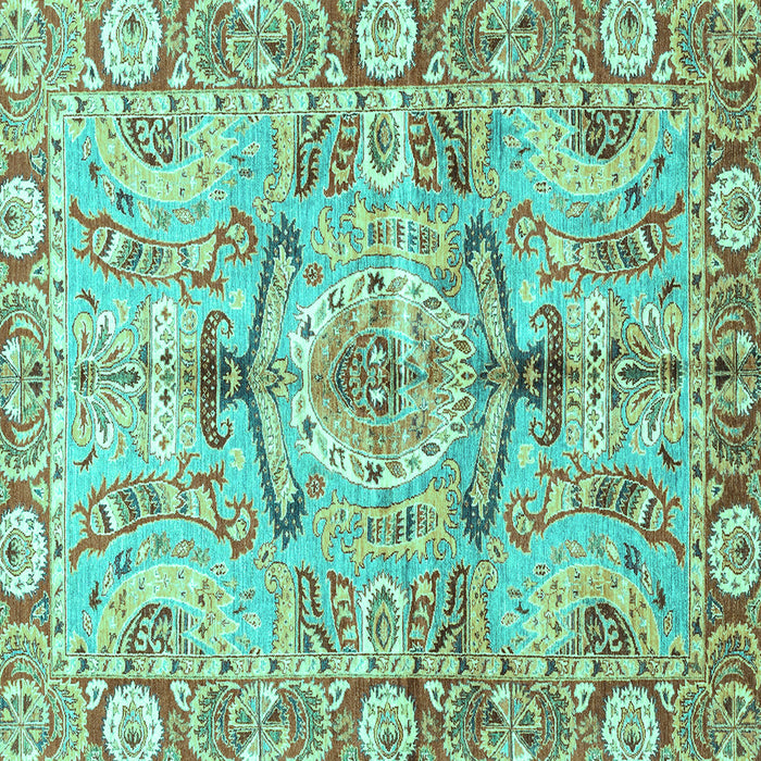 Square Abstract Turquoise Modern Rug, abs3359turq
