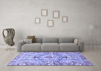 Machine Washable Abstract Blue Modern Rug, wshabs3359blu