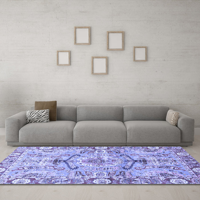 Machine Washable Abstract Blue Modern Rug in a Living Room, wshabs3359blu