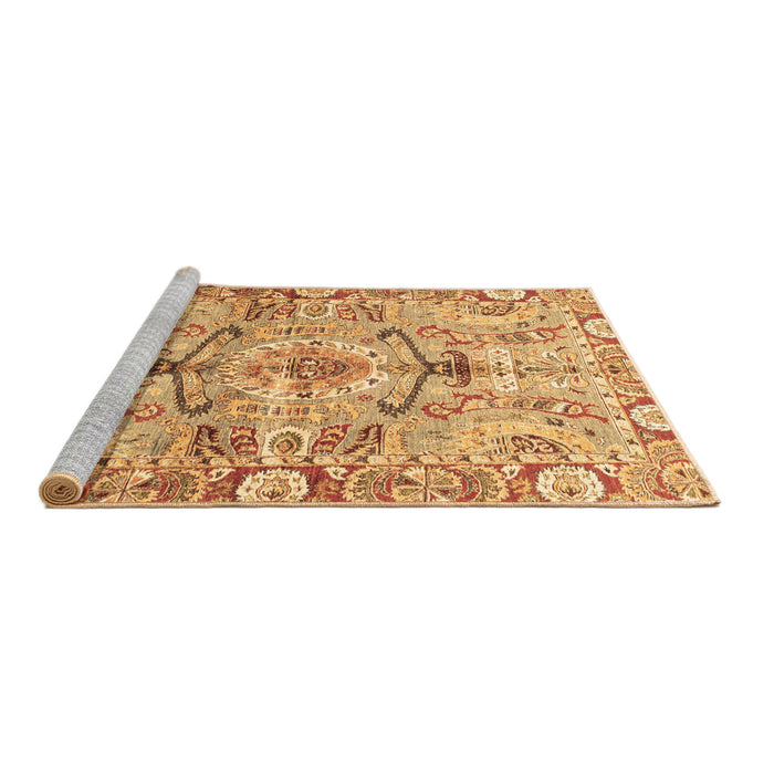 Sideview of Machine Washable Abstract Brown Modern Rug, wshabs3359brn