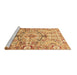 Sideview of Machine Washable Abstract Brown Modern Rug, wshabs3359brn