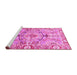 Sideview of Machine Washable Abstract Pink Modern Rug, wshabs3359pnk