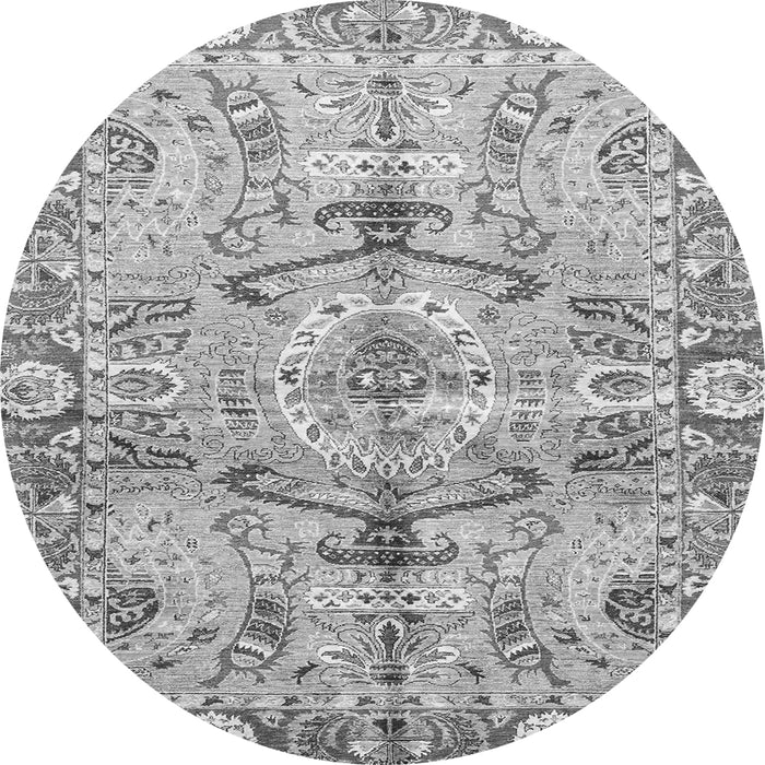 Round Abstract Gray Modern Rug, abs3359gry