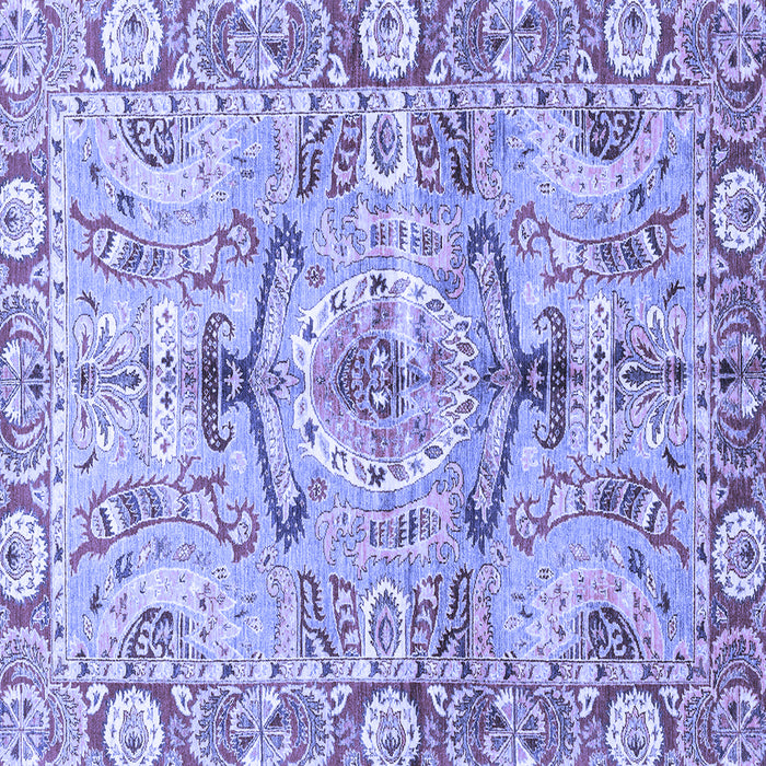 Square Abstract Blue Modern Rug, abs3359blu