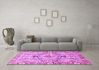 Machine Washable Abstract Purple Modern Rug, wshabs3359pur