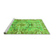 Sideview of Machine Washable Abstract Green Modern Area Rugs, wshabs3359grn