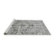 Sideview of Machine Washable Abstract Gray Modern Rug, wshabs3359gry