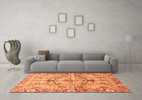 Machine Washable Abstract Orange Modern Rug, wshabs3359org