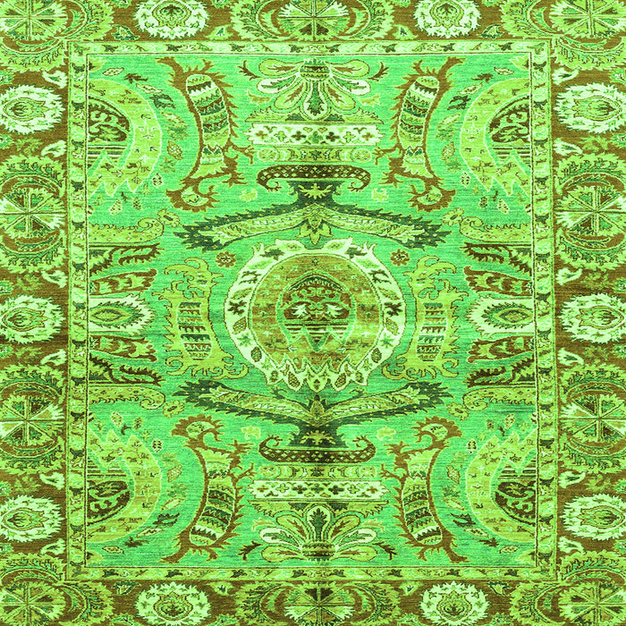 Square Abstract Green Modern Rug, abs3359grn