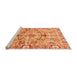 Sideview of Machine Washable Abstract Orange Modern Area Rugs, wshabs3359org