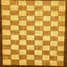 Square Abstract Sedona Brown Checkered Rug, abs335