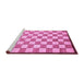 Sideview of Machine Washable Checkered Purple Modern Area Rugs, wshabs335pur