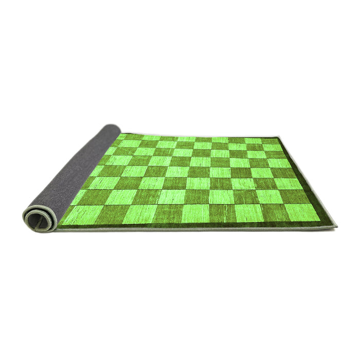 Sideview of Checkered Green Modern Rug, abs335grn