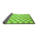 Sideview of Checkered Green Modern Rug, abs335grn