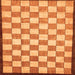 Square Machine Washable Checkered Orange Modern Area Rugs, wshabs335org
