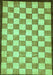 Machine Washable Checkered Turquoise Modern Area Rugs, wshabs335turq